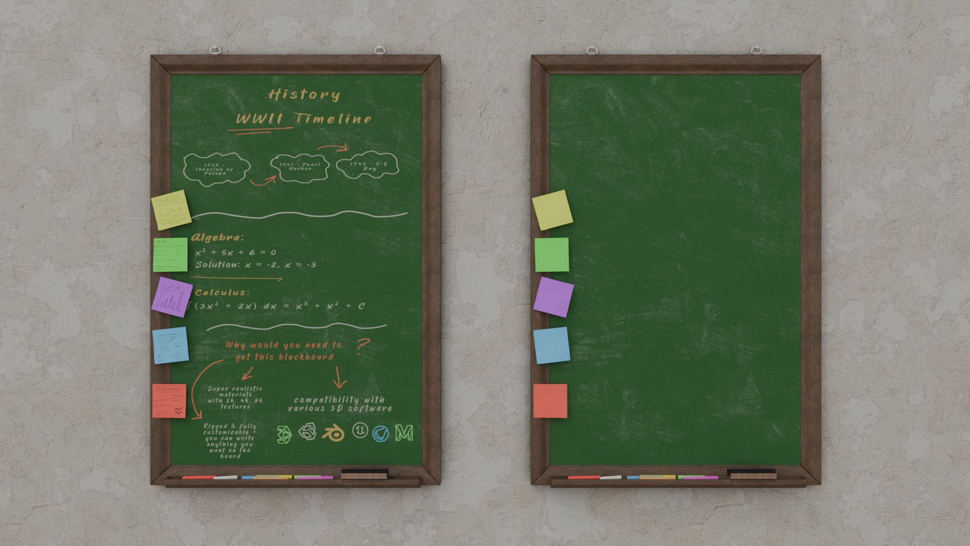 Education Ultimate Bundle - Customizable Writing Boards 3D Model Collection_18