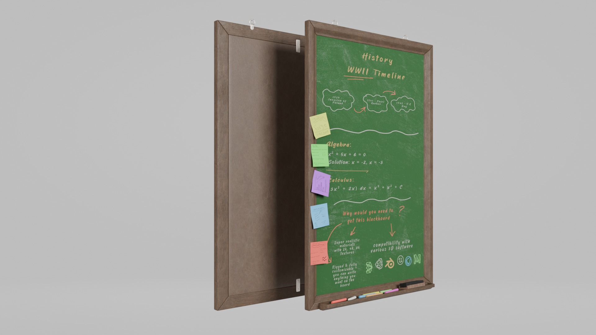Education Ultimate Bundle - Customizable Writing Boards 3D Model Collection_16