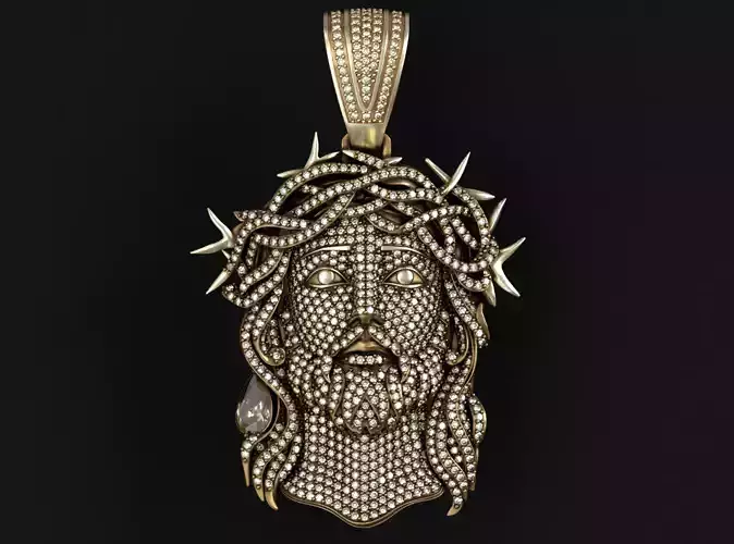 Jesus Pendant with diamonds