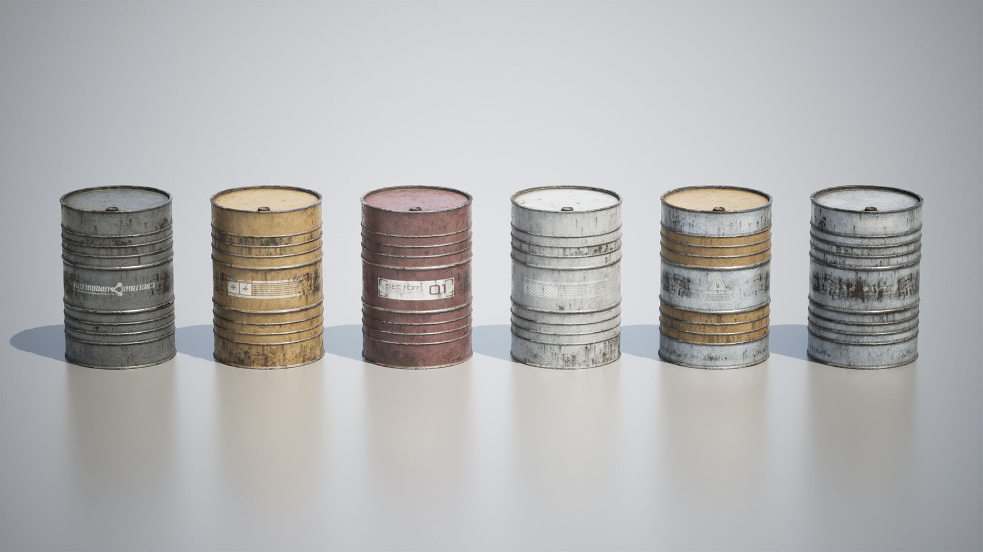 Barrel Pack Vol 01 Low-poly 3D model_6