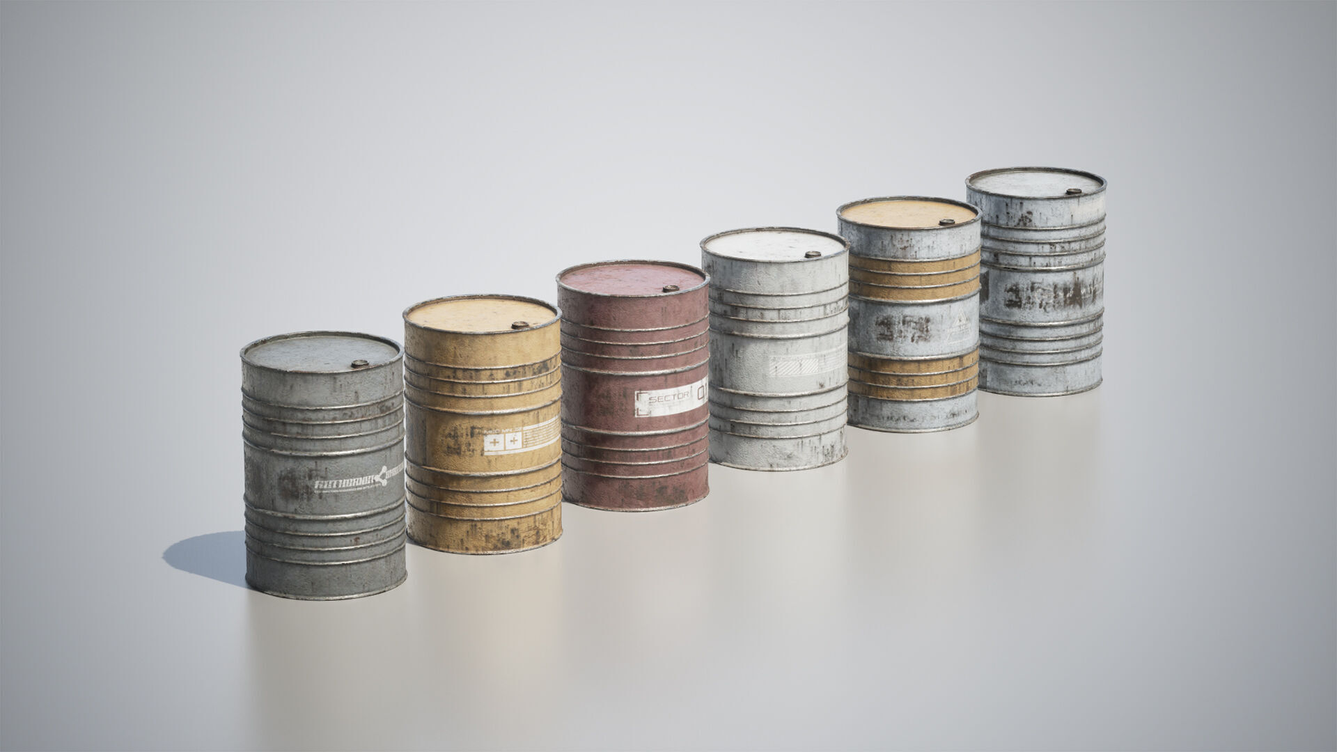 Barrel Pack Vol 01 Low-poly 3D model_7