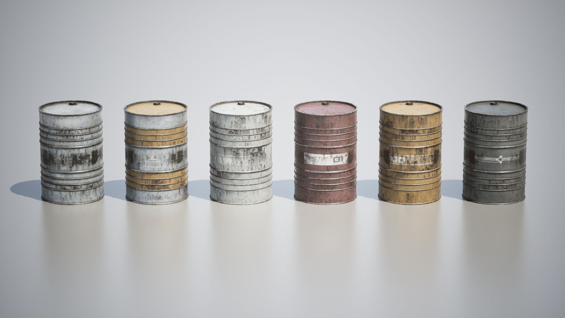 Barrel Pack Vol 01 Low-poly 3D model_3