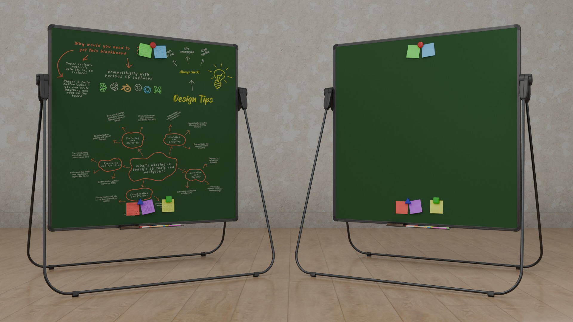 Architectural Visualization Kit - Customizable Writing Boards 3D Model Collection_18
