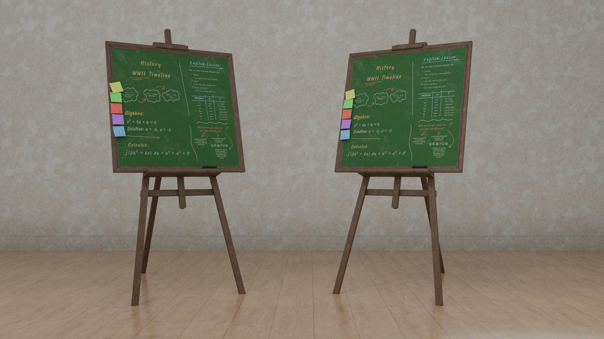 Architectural Visualization Kit - Customizable Writing Boards 3D Model Collection_32