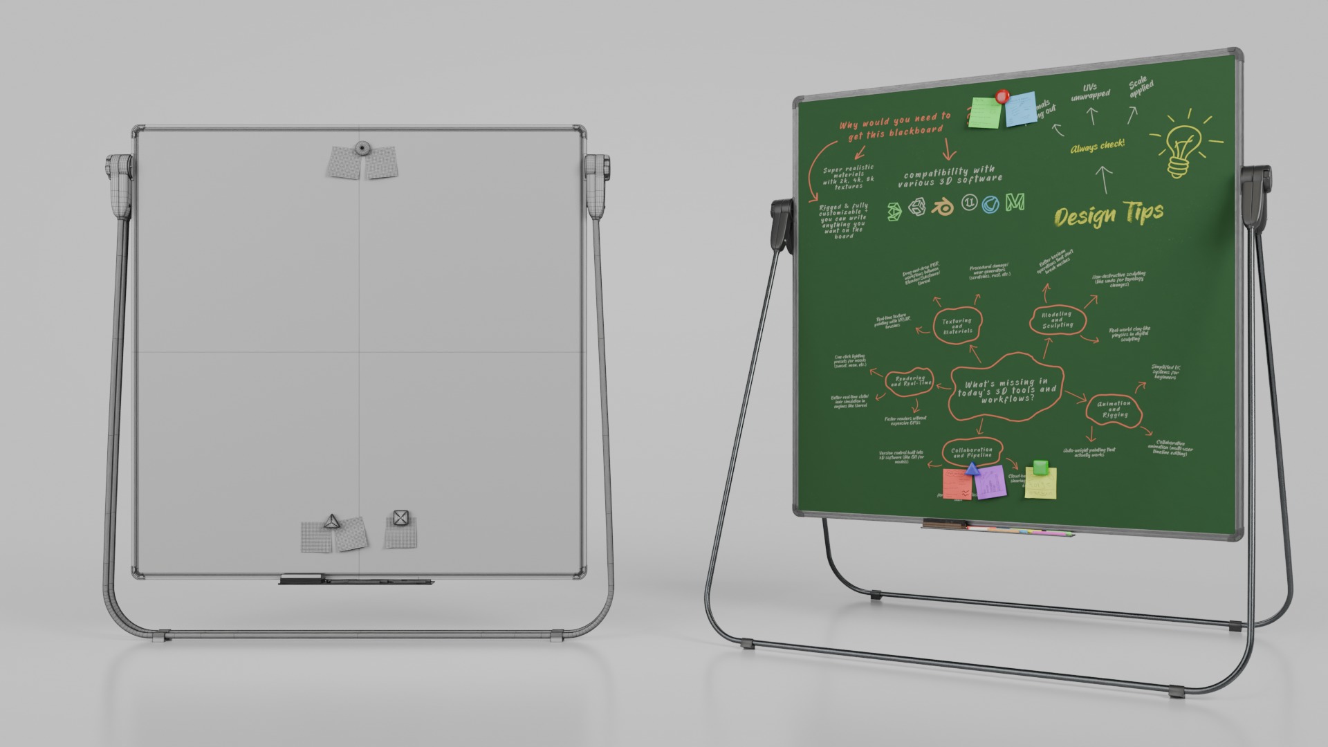 Compact Space Solution Set - Customizable Writing Boards 3D Model Collection_36