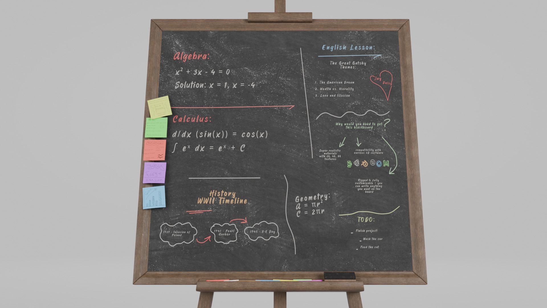 Compact Space Solution Set - Customizable Writing Boards 3D Model Collection_10