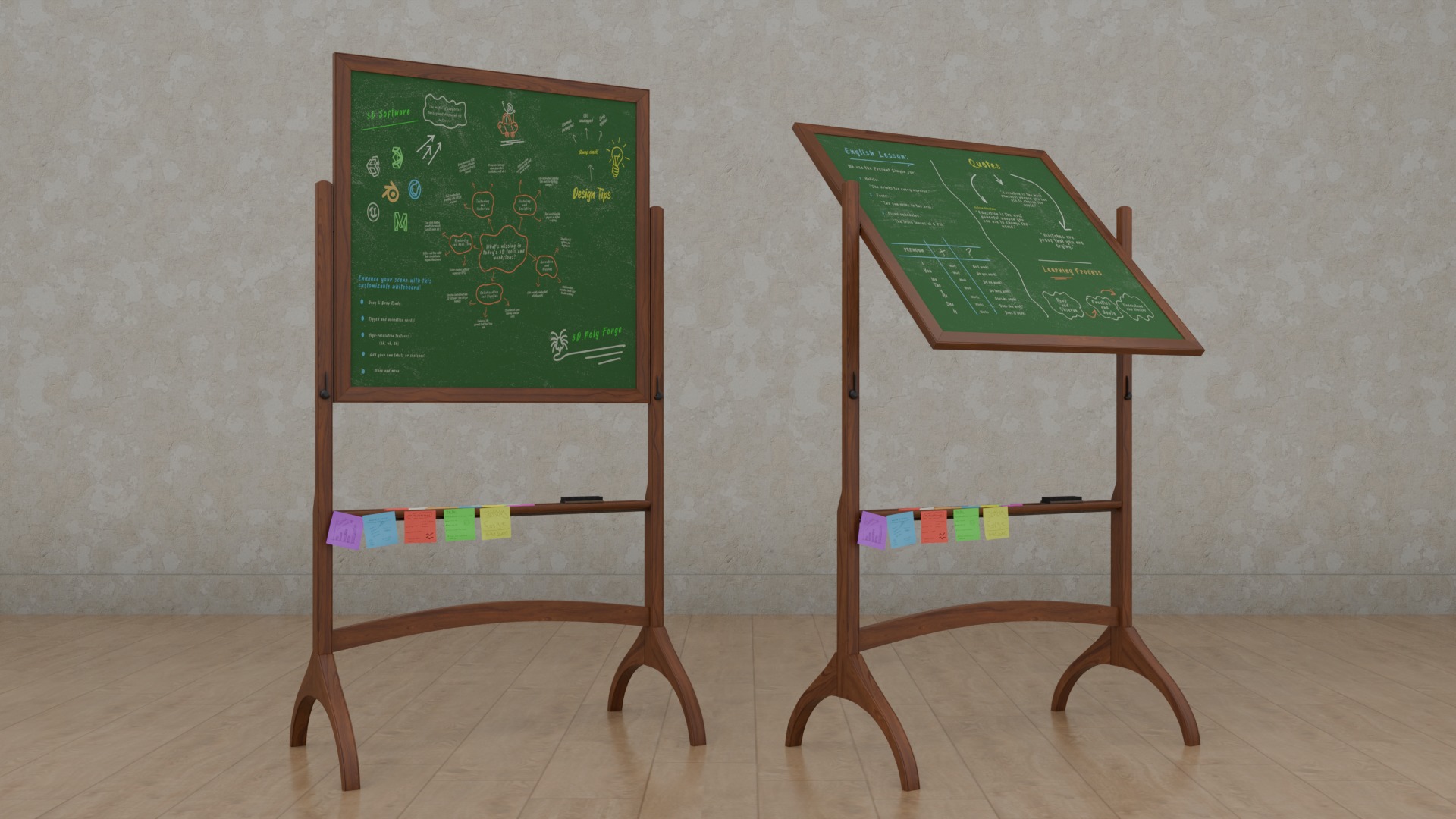 Compact Space Solution Set - Customizable Writing Boards 3D Model Collection_17