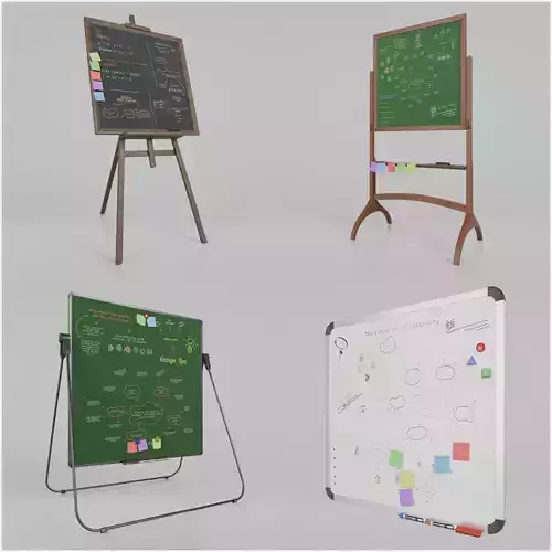 Compact Space Solution Set - Customizable Writing Boards 3D Model Collection