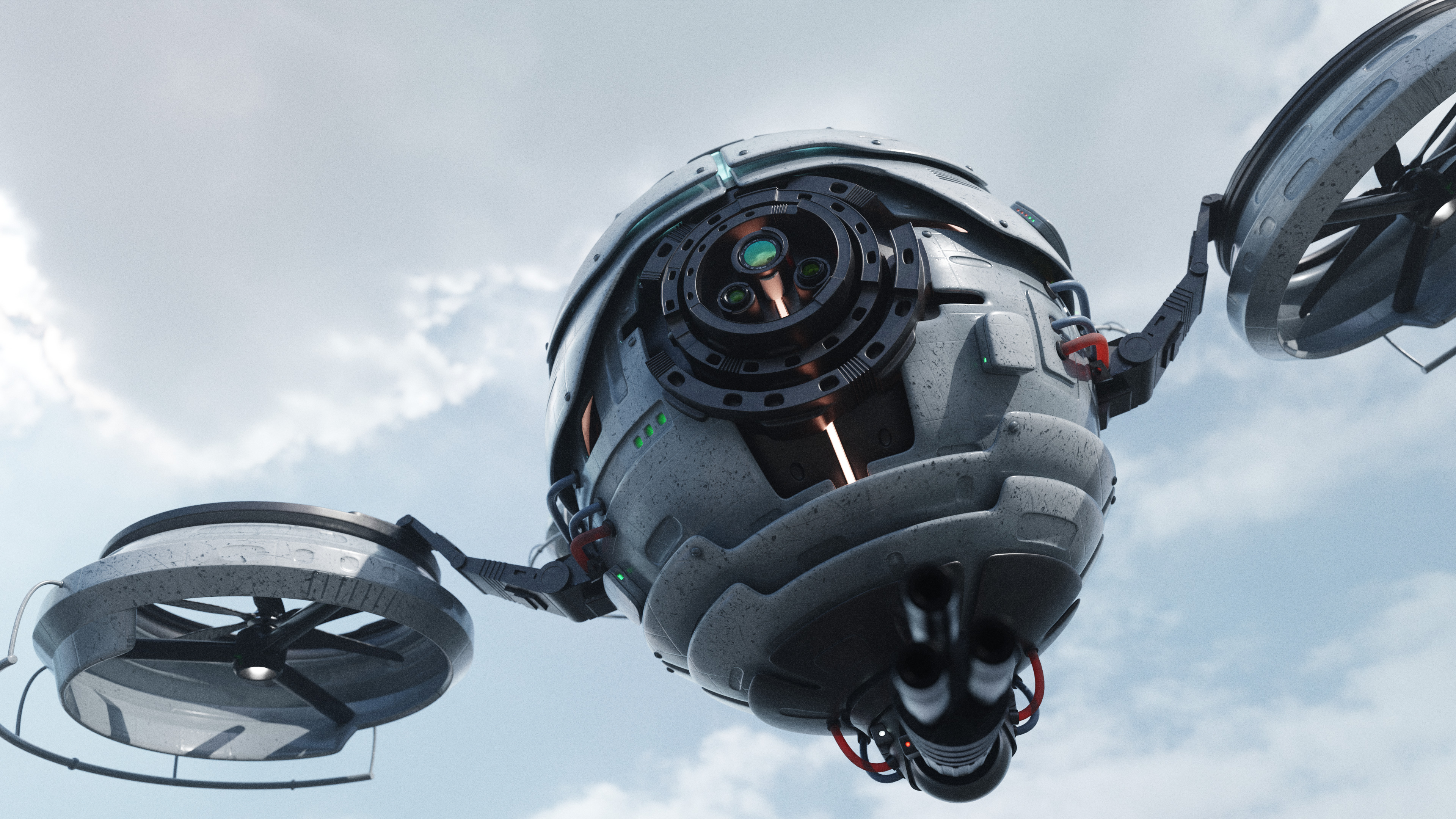 Quadro Drone Sci Fi PBR Textures High-poly 3D model 3D model_2