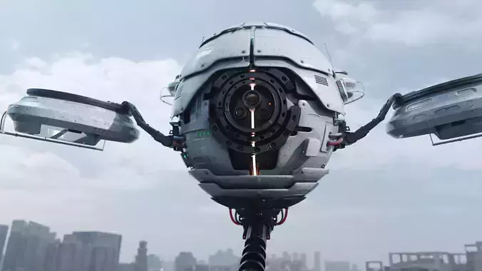 Quadro Drone Sci Fi PBR Textures High-poly 3D model 3D model