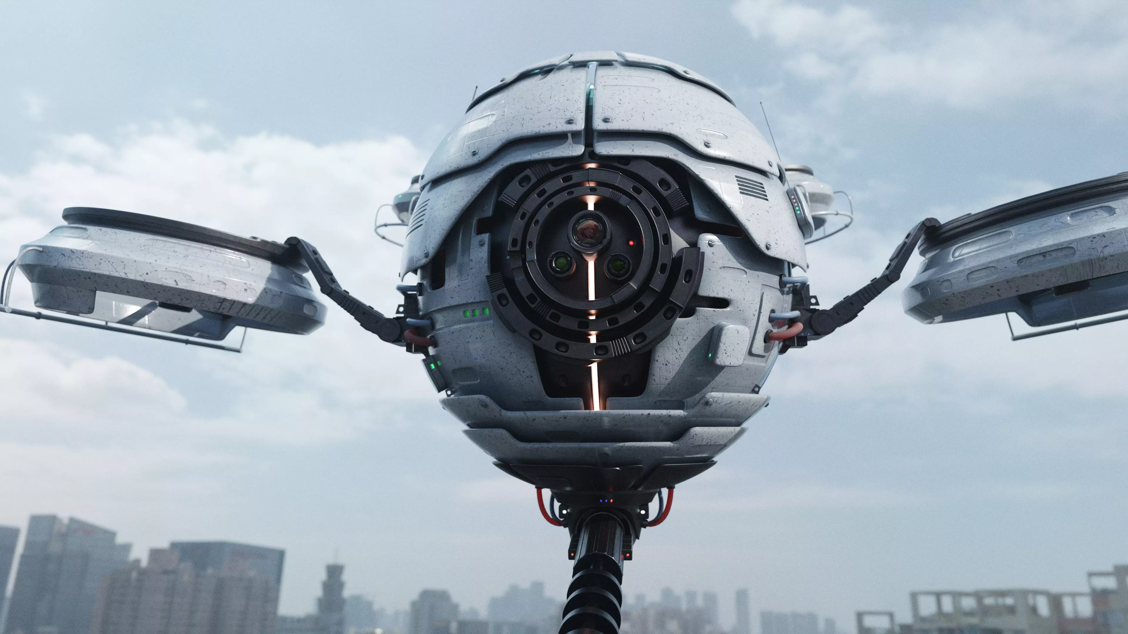 Quadro Drone Sci Fi PBR Textures High-poly 3D model 3D model_0