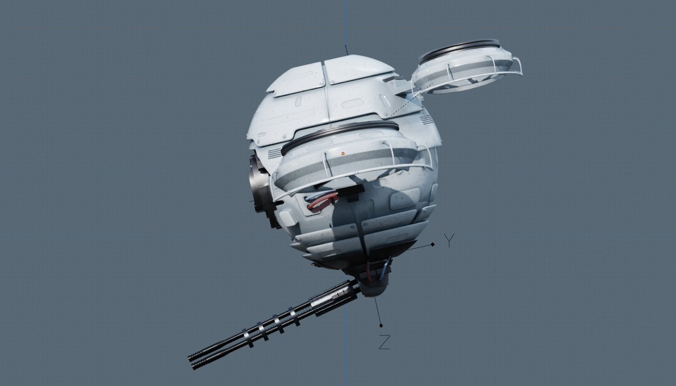 Quadro Drone Sci Fi PBR Textures High-poly 3D model 3D model_4