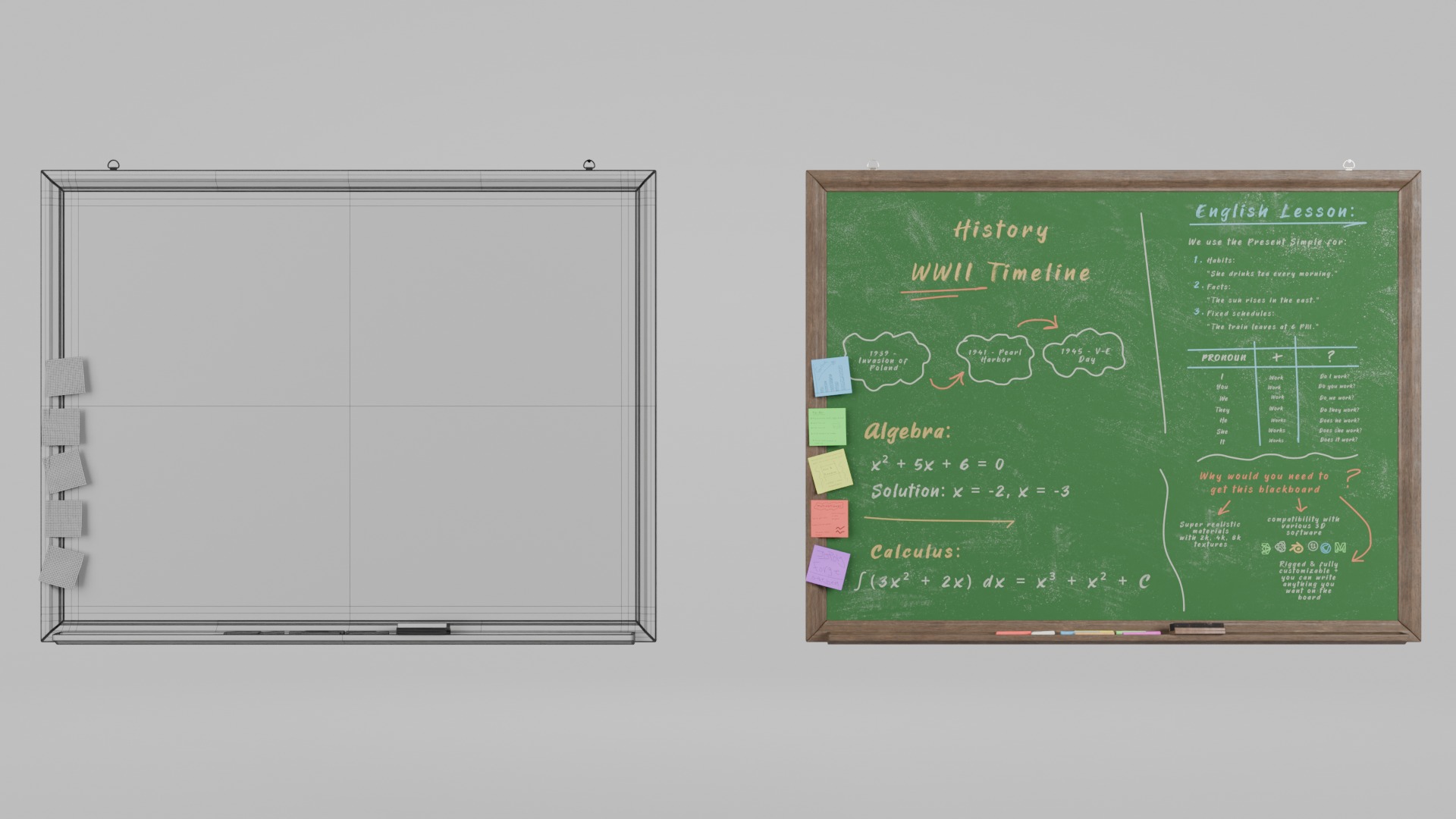 Premium Hybrid Presentation Pack - Customizable Writing Boards 3D Model Collection_40