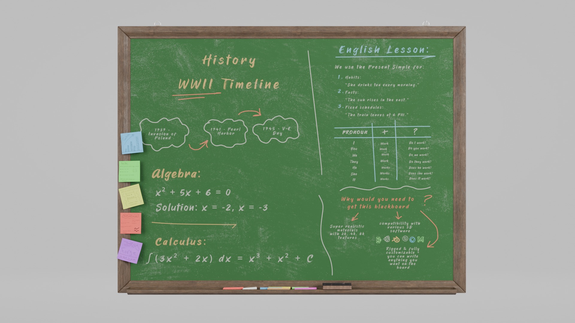 Premium Hybrid Presentation Pack - Customizable Writing Boards 3D Model Collection_33