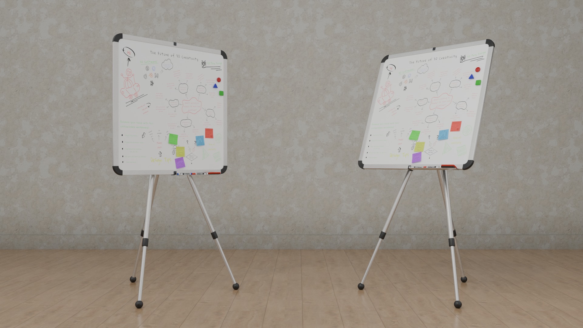 Premium Hybrid Presentation Pack - Customizable Writing Boards 3D Model Collection_28
