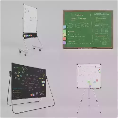 Premium Hybrid Presentation Pack - Customizable Writing Boards 3D Model Collection