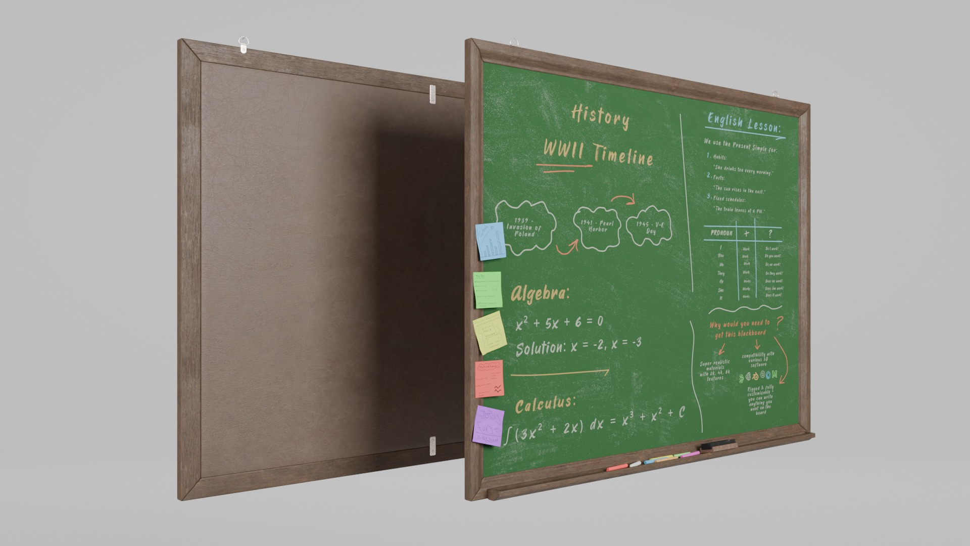 Premium Hybrid Presentation Pack - Customizable Writing Boards 3D Model Collection_35