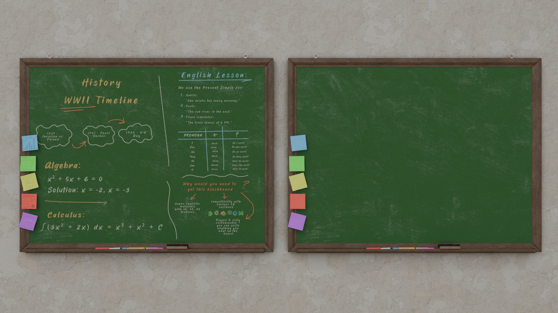 Premium Hybrid Presentation Pack - Customizable Writing Boards 3D Model Collection_37