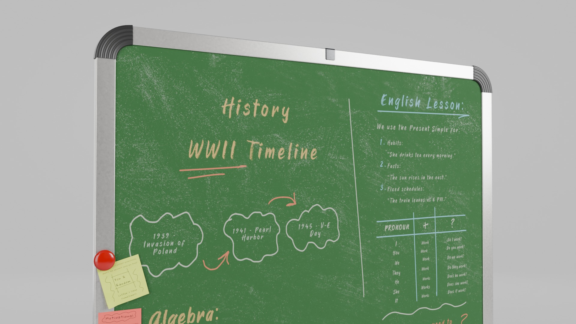 Heavy-duty Institutional Bundle - Customizable Writing Boards 3D Model Collection_37