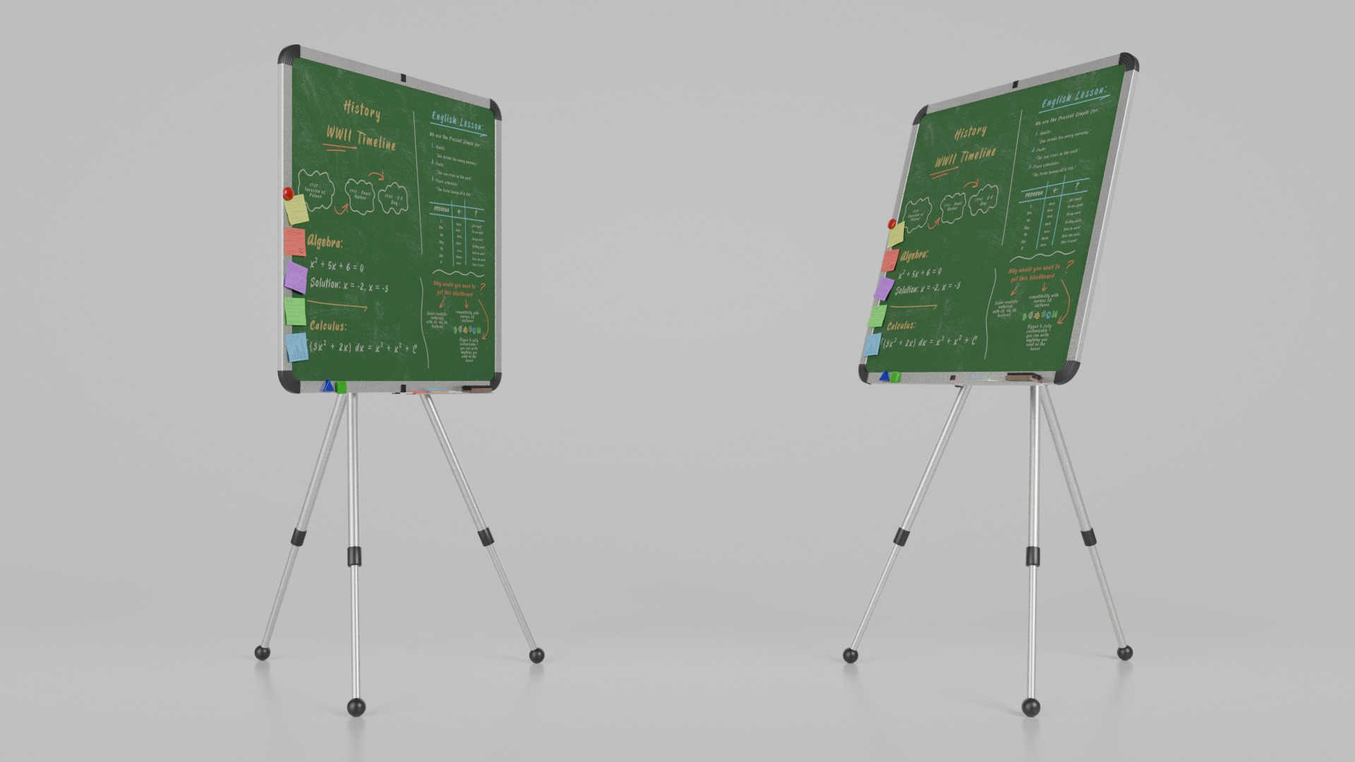 Heavy-duty Institutional Bundle - Customizable Writing Boards 3D Model Collection_38