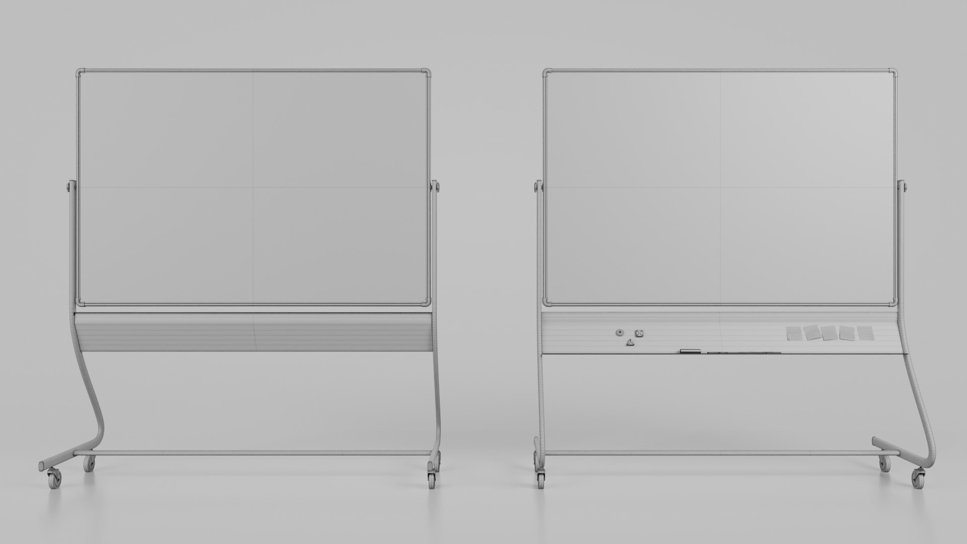 Heavy-duty Institutional Bundle - Customizable Writing Boards 3D Model Collection_15