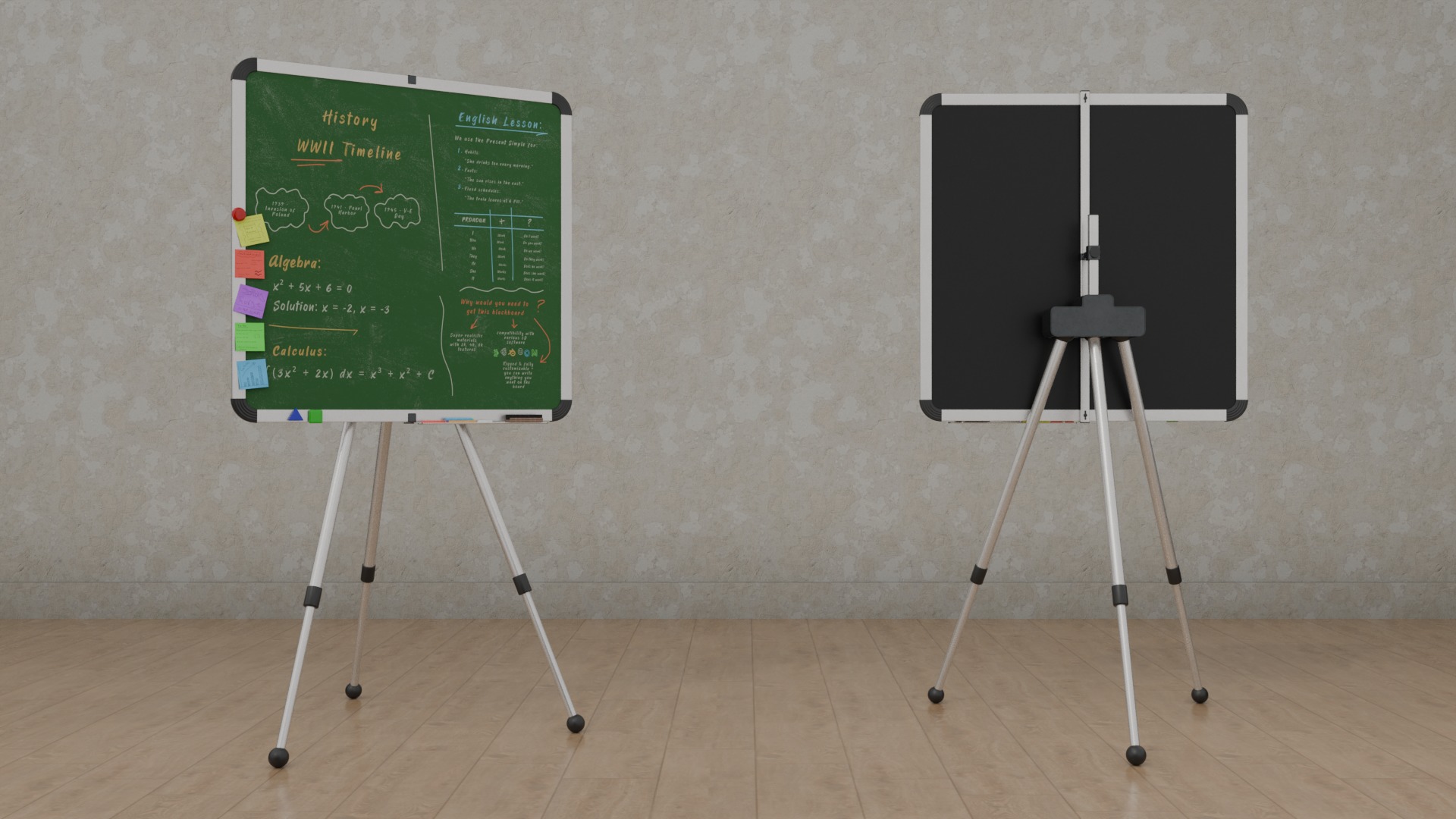 Heavy-duty Institutional Bundle - Customizable Writing Boards 3D Model Collection_35