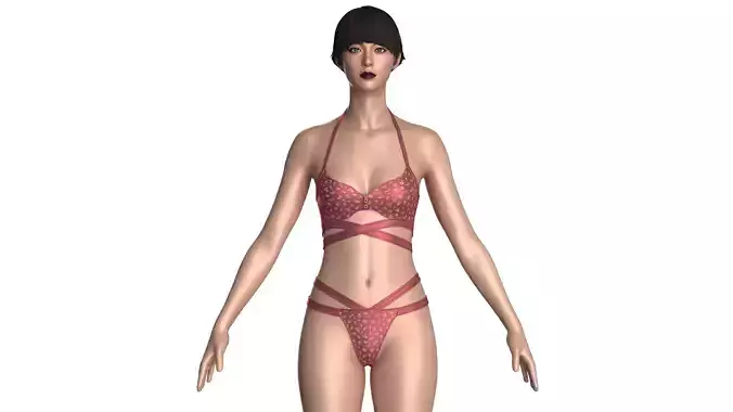 Girls Bikini With Printed V2