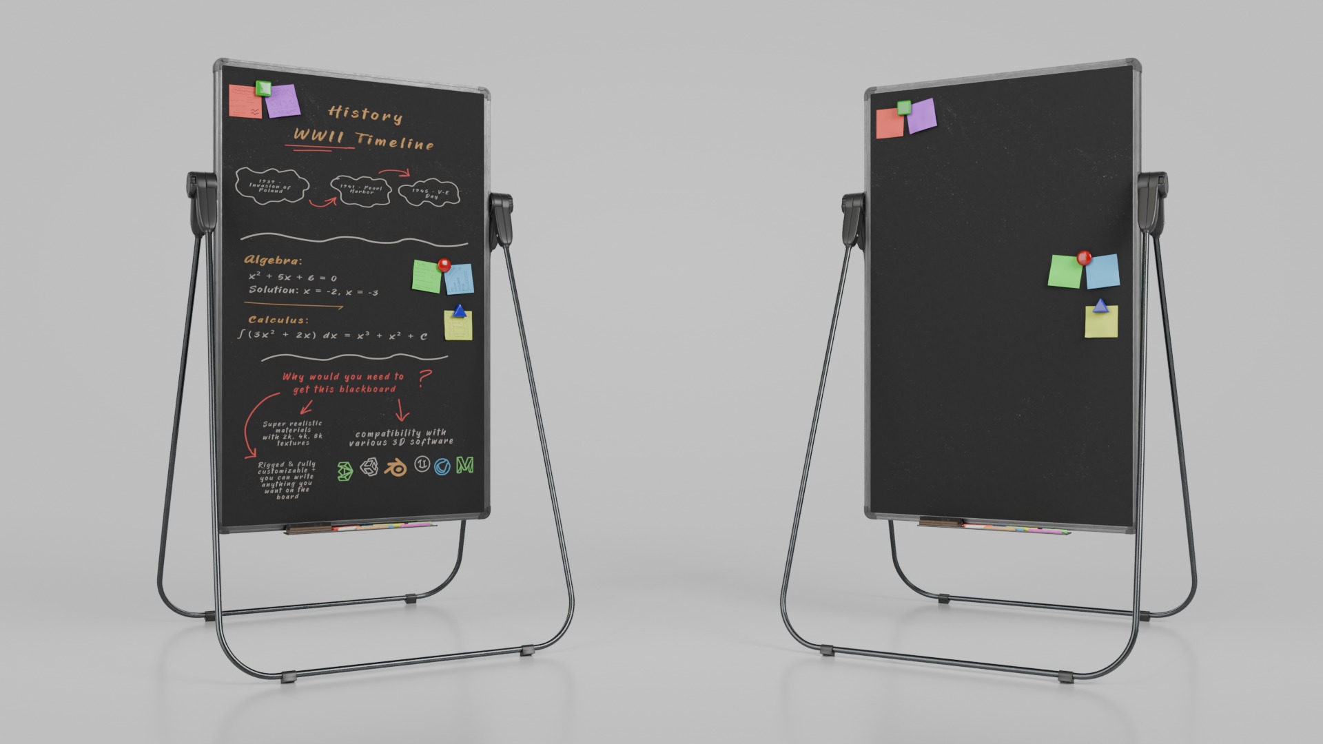 Office Visualization Set - Customizable Writing Boards 3D Model Collection_10