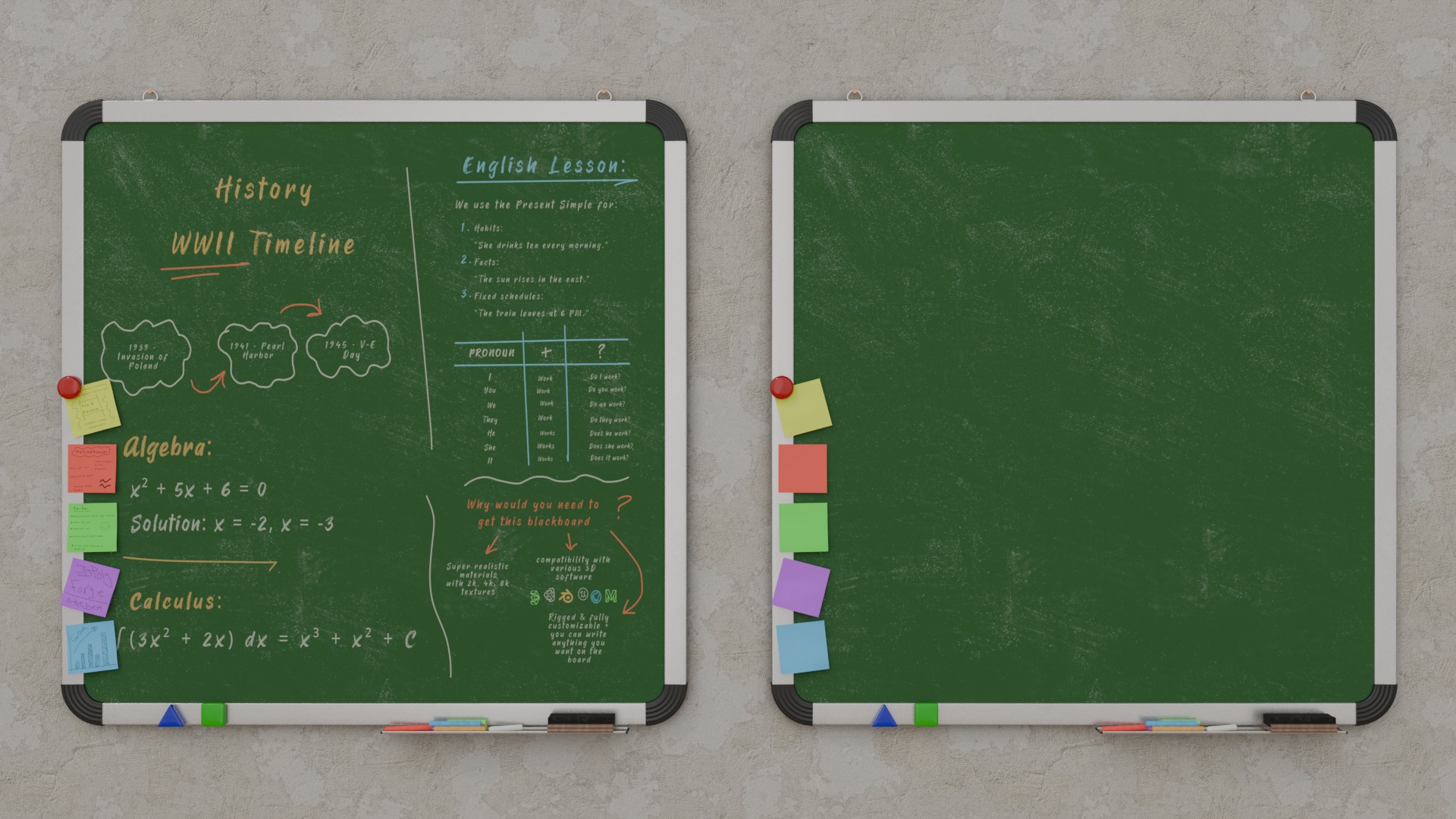 Office Visualization Set - Customizable Writing Boards 3D Model Collection_27