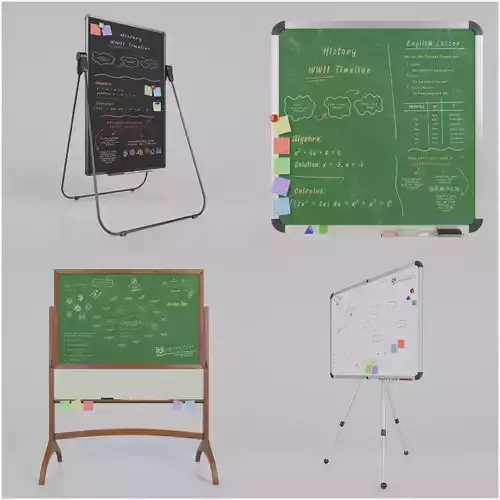 Office Visualization Set - Customizable Writing Boards 3D Model Collection