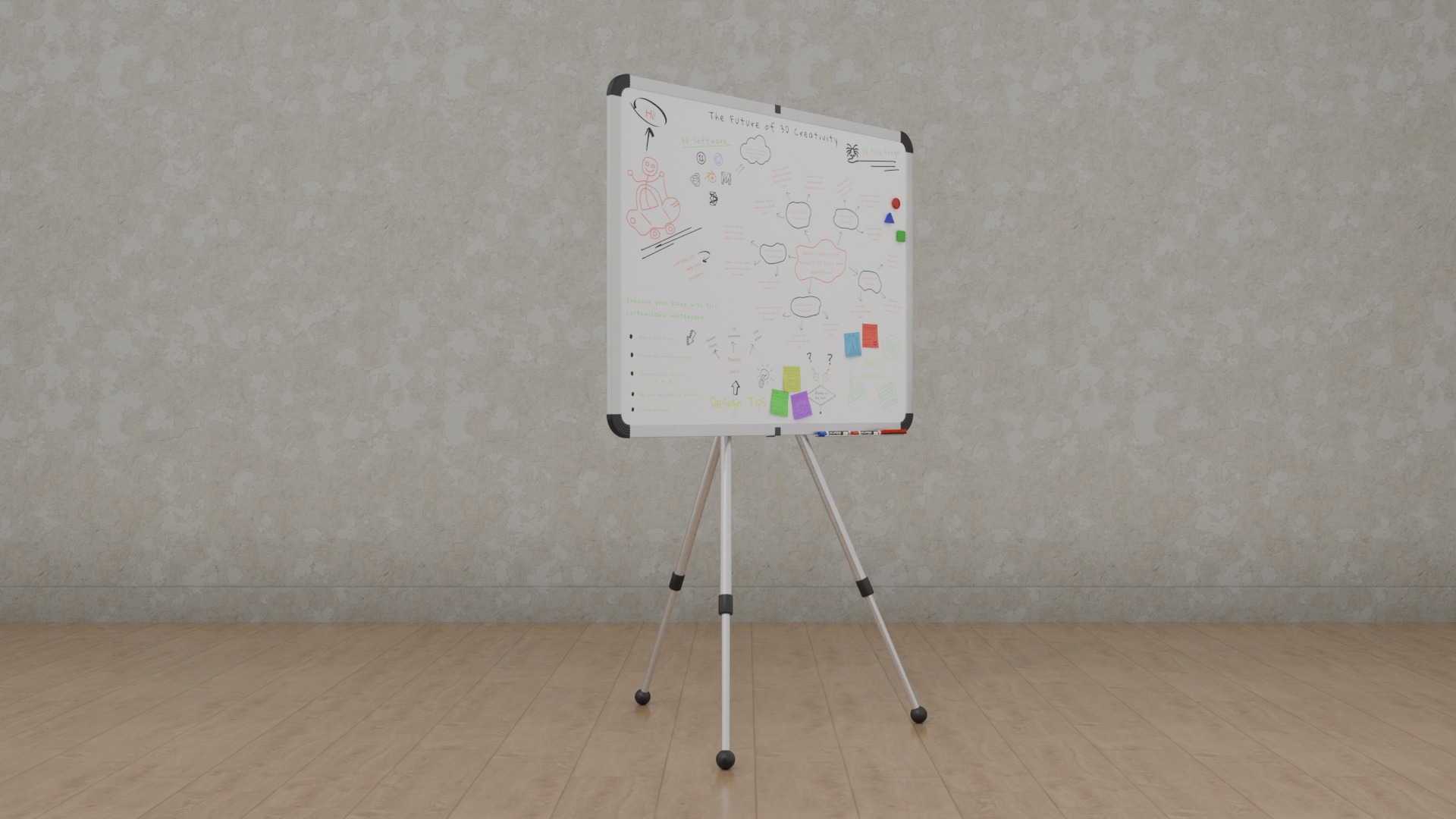 Office Visualization Set - Customizable Writing Boards 3D Model Collection_16
