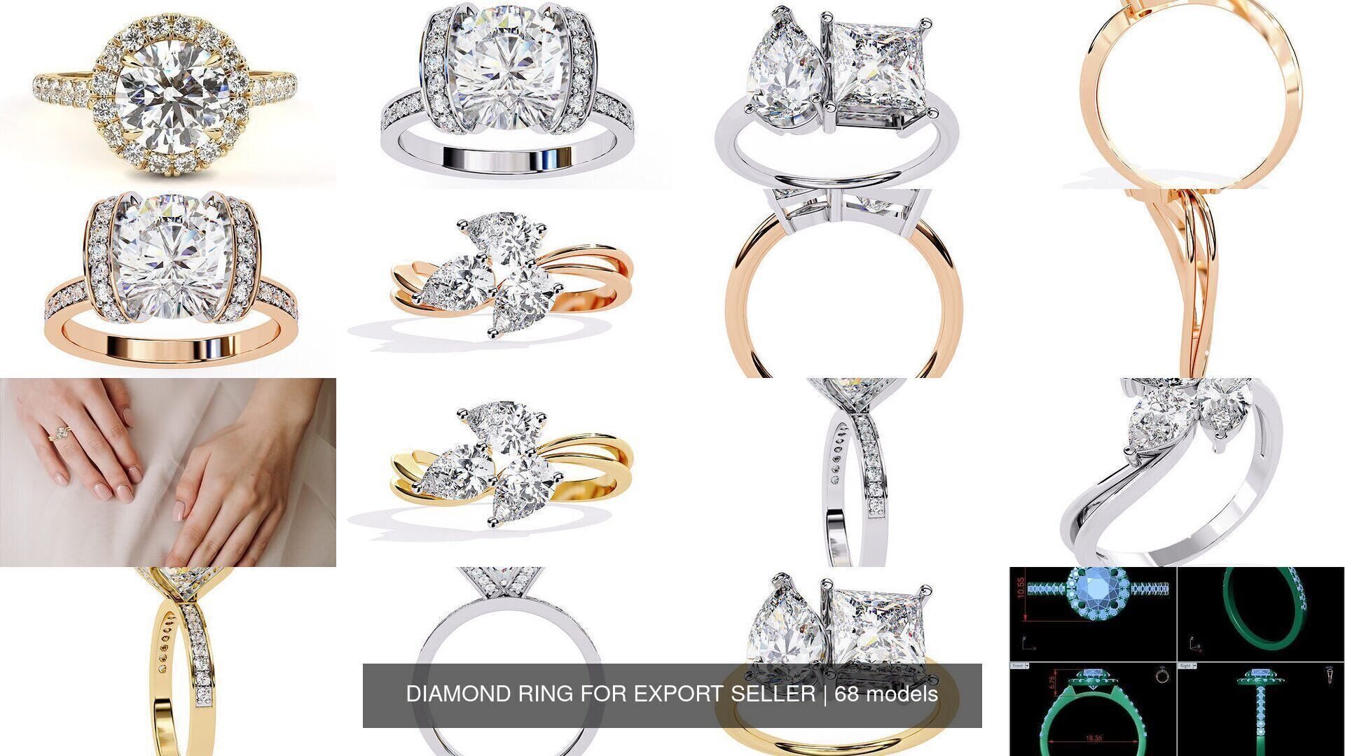 DIAMOND RING FOR EXPORT SELLER 3D Model Collection_8