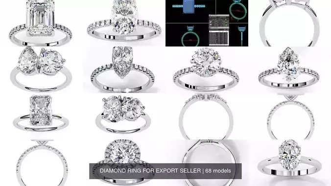 DIAMOND RING FOR EXPORT SELLER 3D Model Collection
