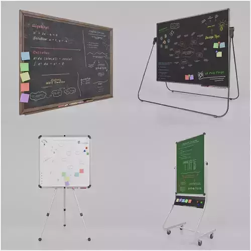 University Classroom Package - Customizable Writing Boards 3D Model Collection
