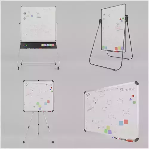 Cohesive Presentation Bundle - Customizable Writing Boards 3D Model Collection