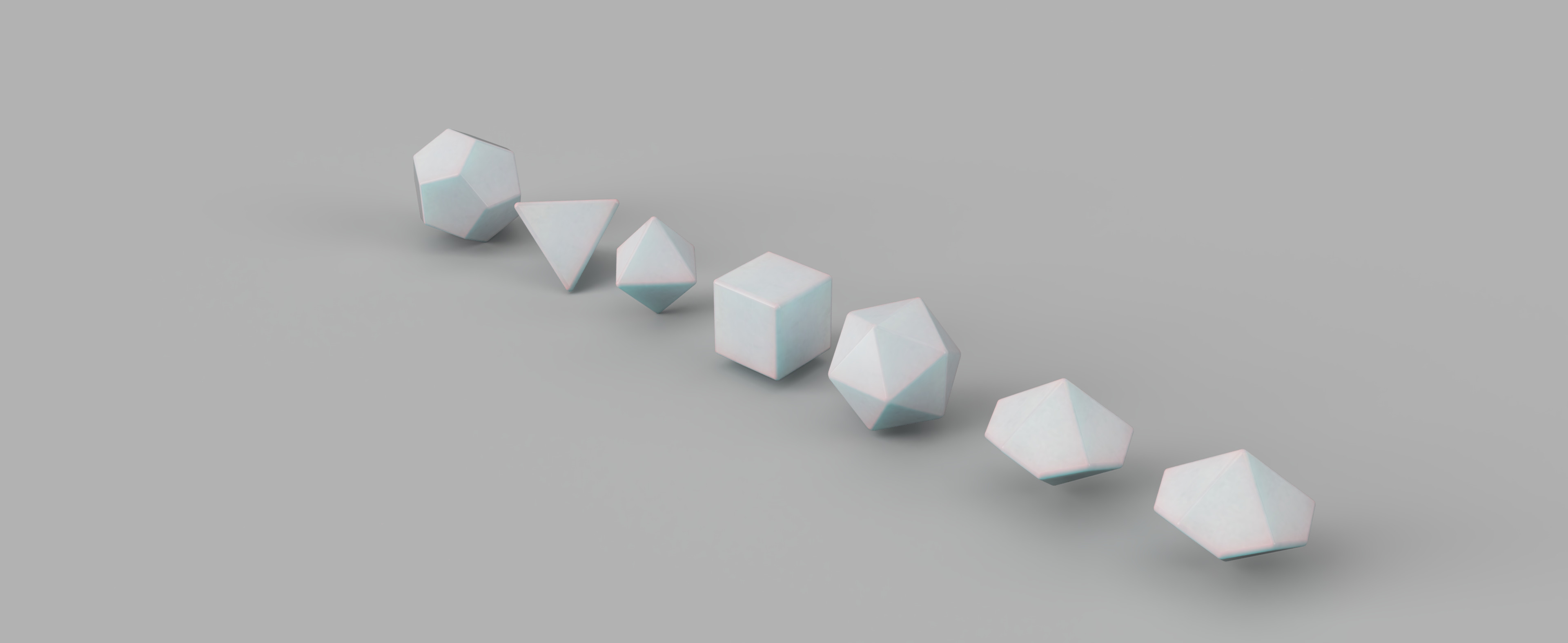 Blank Polyhedral Dice Set Round Edges 3D Printable 3D print model_1