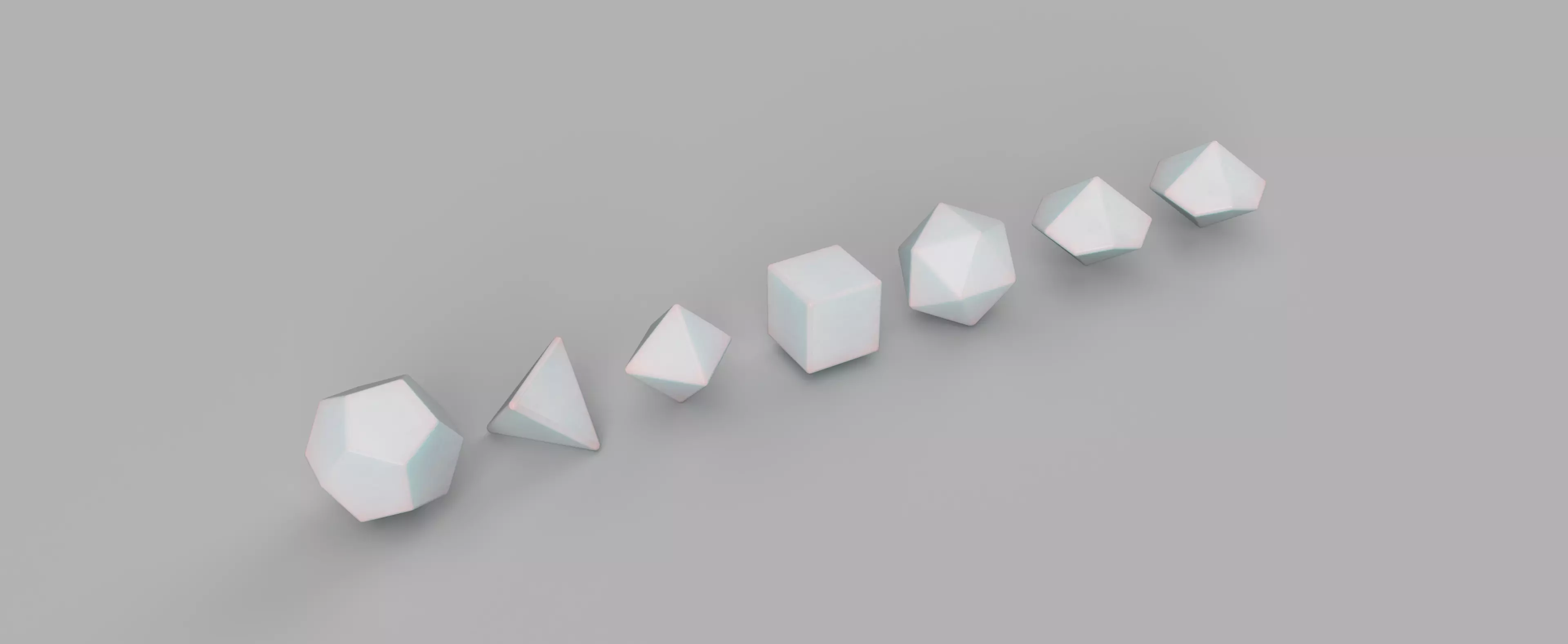 Blank Polyhedral Dice Set Round Edges 3D Printable 3D print model_0