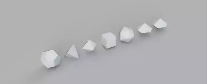 Blank Polyhedral Dice Set Round Edges 3D Printable