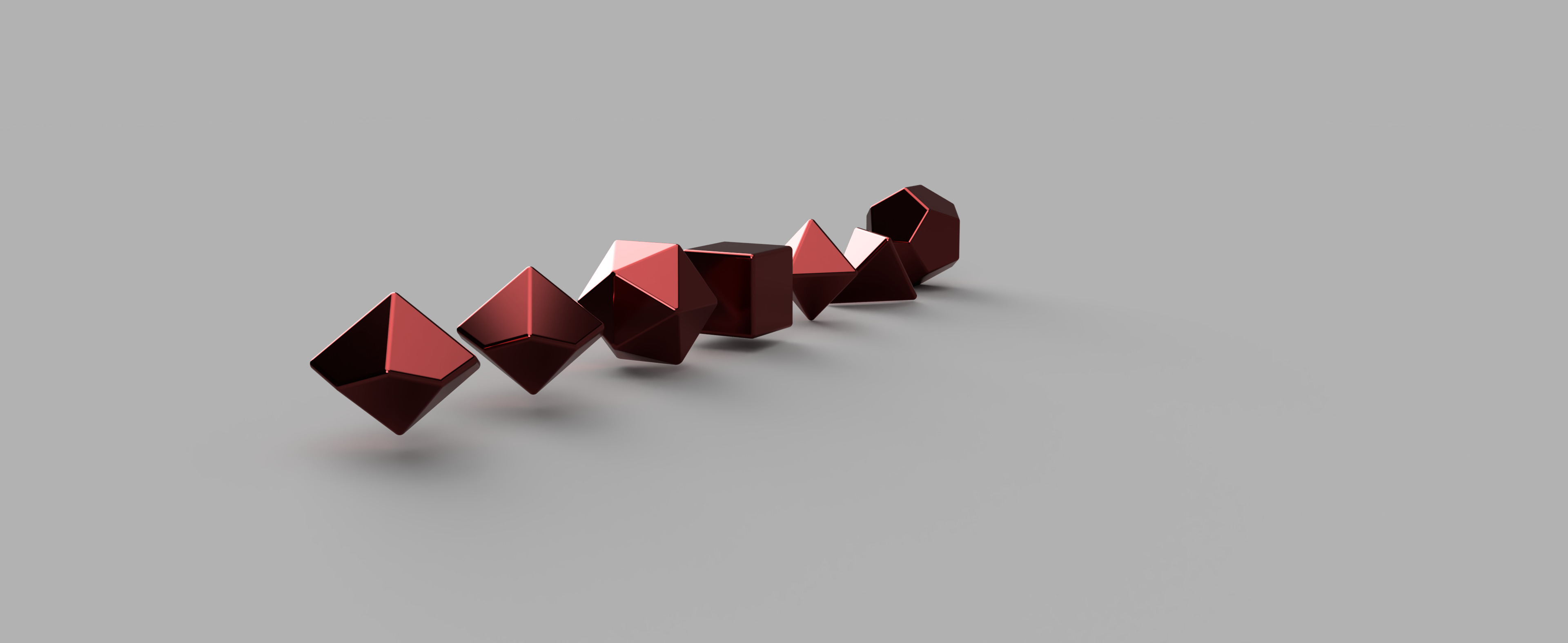 Blank Polyhedral Dice Set Round Edges 3D Printable 3D print model_3