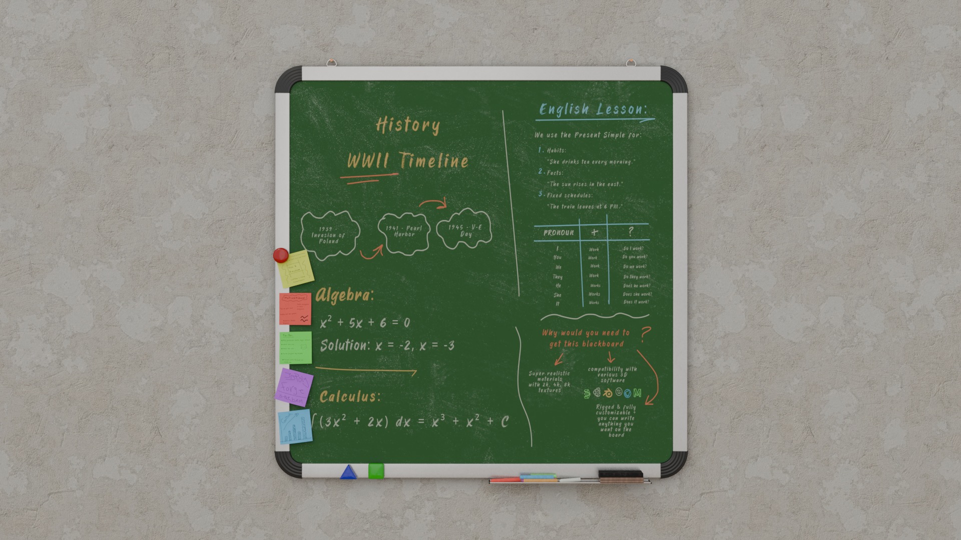 Versatile Presentation Bundle - Customizable Writing Boards 3D Model Collection_17
