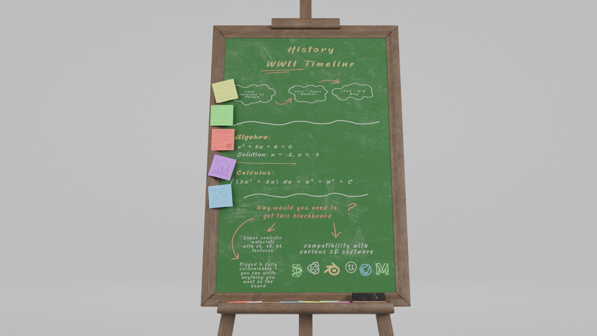 Versatile Presentation Bundle - Customizable Writing Boards 3D Model Collection_36