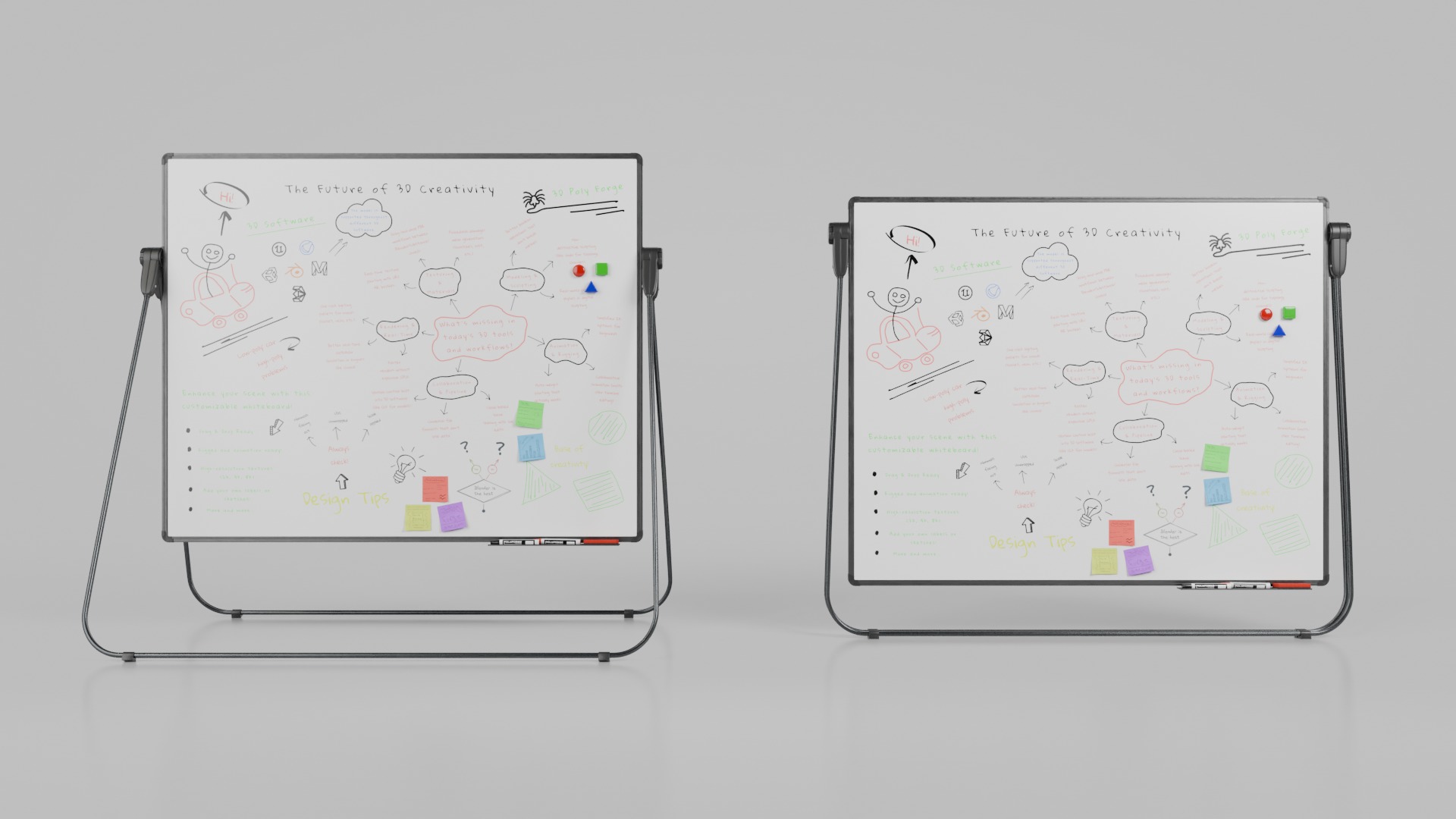Versatile Presentation Bundle - Customizable Writing Boards 3D Model Collection_26