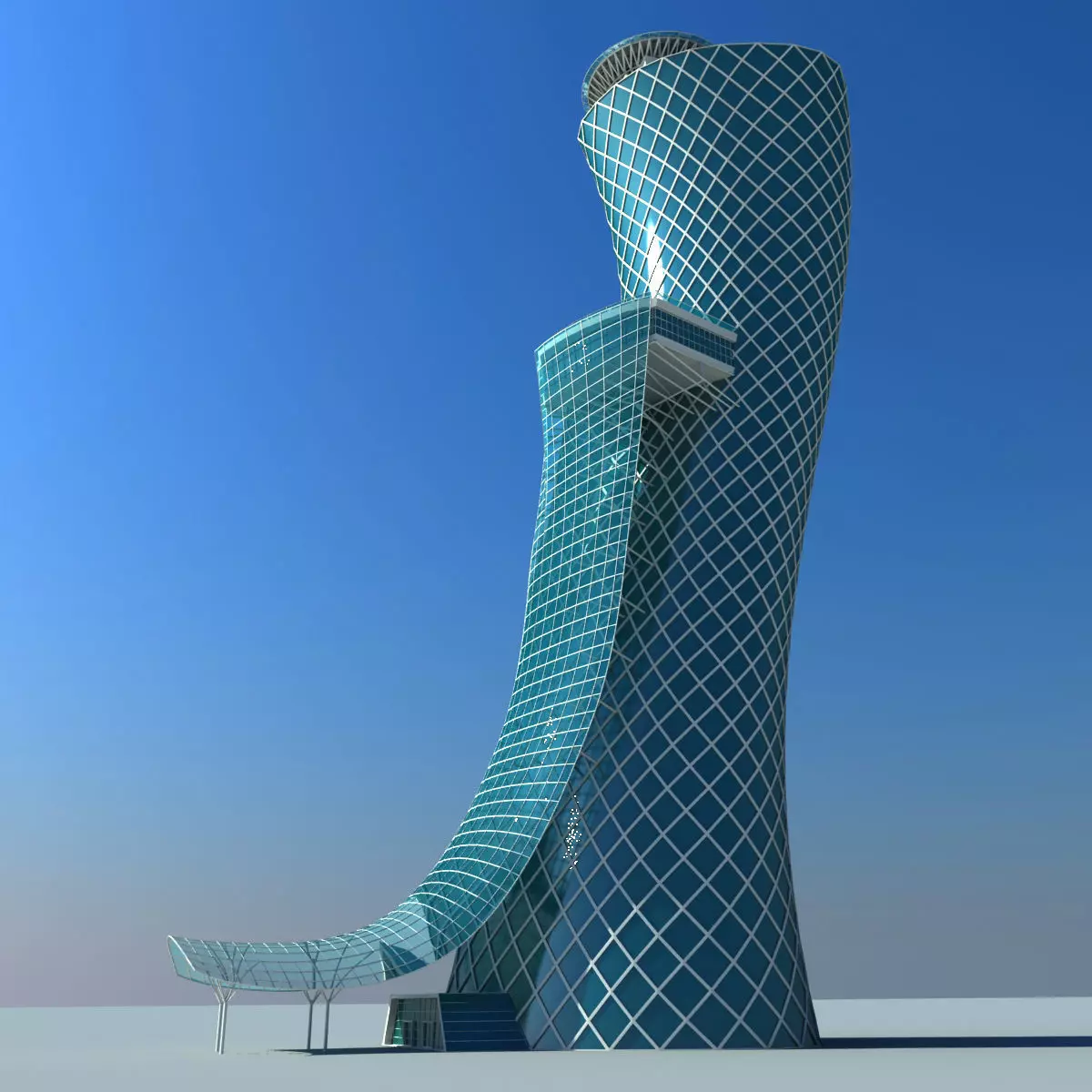 Abu Dhabi Capital Gate 3D model_0