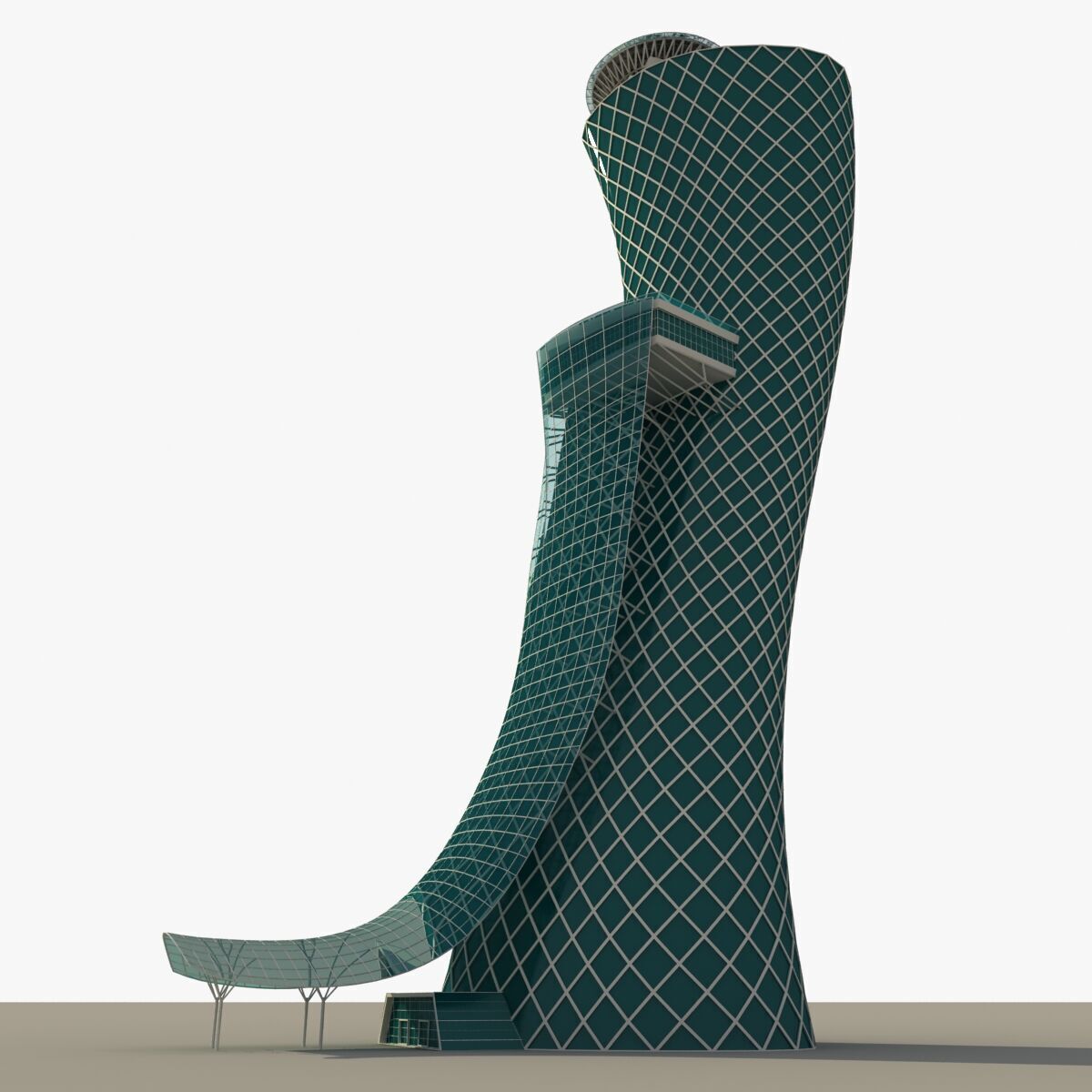 Abu Dhabi Capital Gate 3D model_1