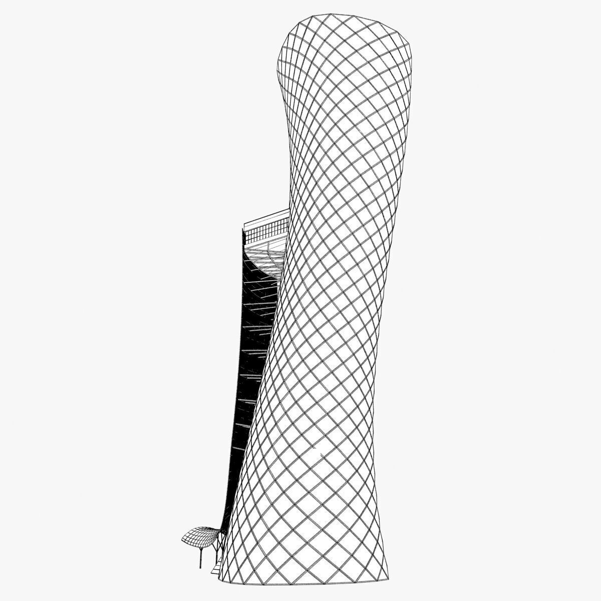 Abu Dhabi Capital Gate 3D model_7