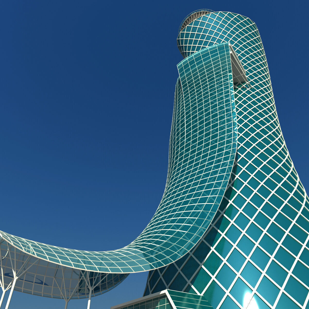 Abu Dhabi Capital Gate 3D model_4