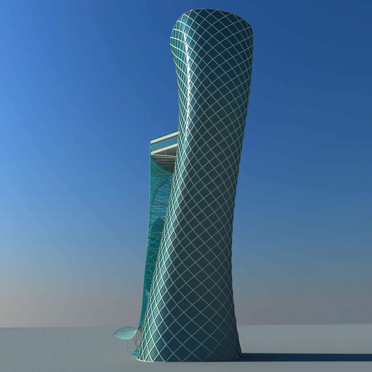 Abu Dhabi Capital Gate 3D model_2