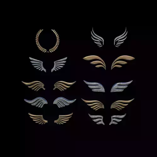 Winged Laurel Wreath  3D model