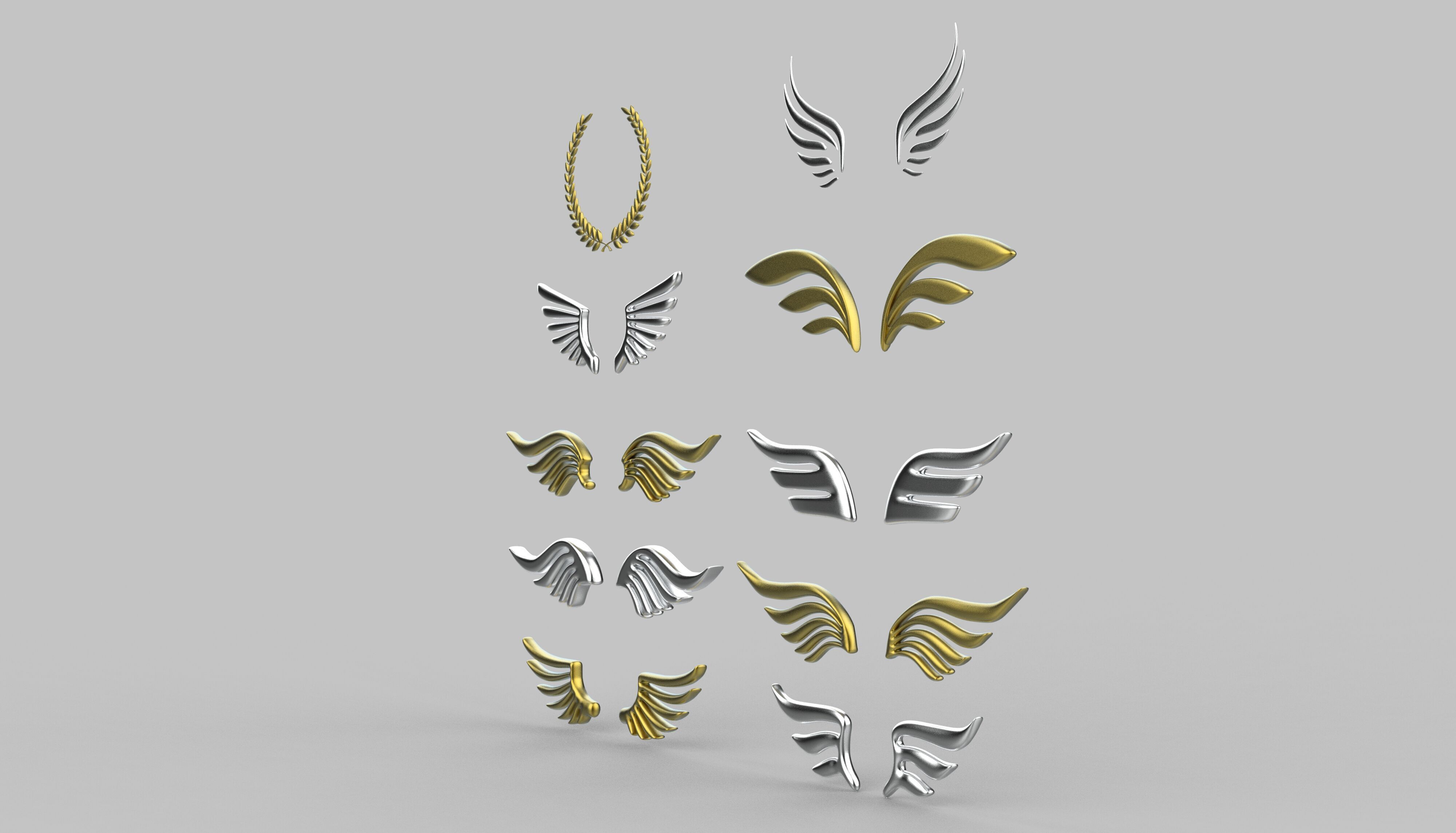 Winged Laurel Wreath 3D model_8