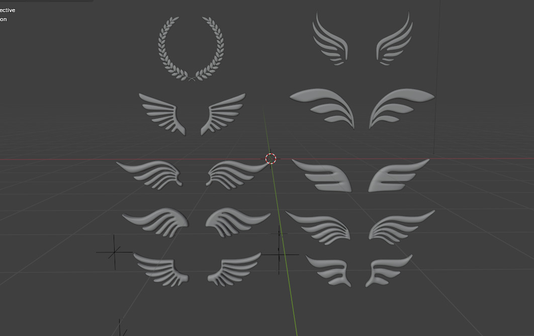 Winged Laurel Wreath 3D model_11